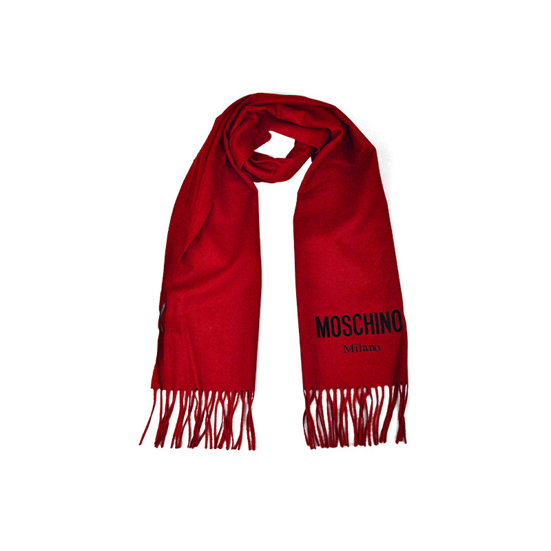 【自营】MOSCHINO 莫斯奇诺 保暖柔软男女款米白羊毛围巾棕色丝巾,淘宝优惠券,粉丝福利购,淘宝优惠卷