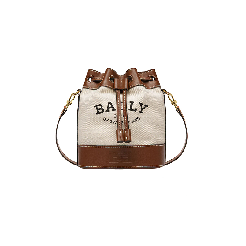 【自营】Bally/巴利明星同款小号水桶包帆布包单肩斜挎包 送礼