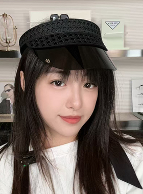 【自营】Dior迪奥墨镜遮阳女镂空编织藤格纹缎带防晒VeryDior V1U