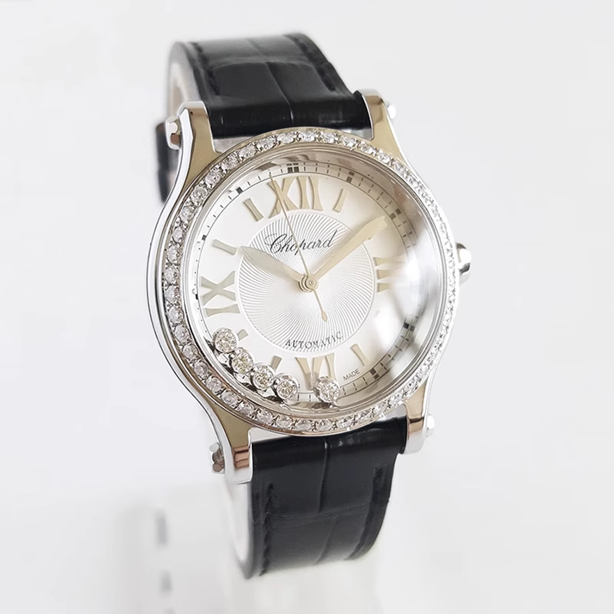 【自营】中古98新Chopard萧邦快乐钻系列女表白盘镶钻瑞士手表女 - 图0