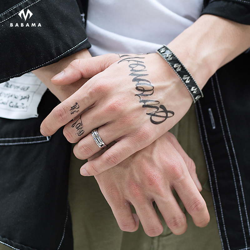 babama男士简约冷淡风女食指潮对戒 gsfl戒指/指环