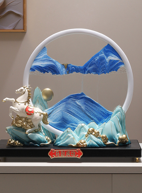 马到成功流沙画摆件马年高档装饰
