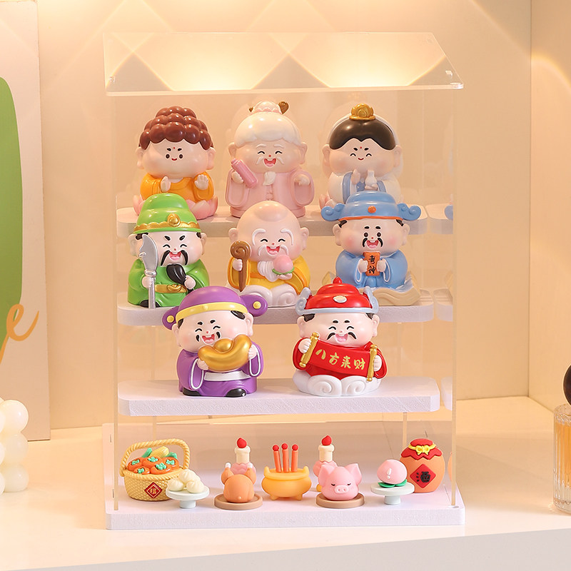 可爱福气小神仙摆件办公室工位客厅桌面发财装饰品三八妇女节礼物