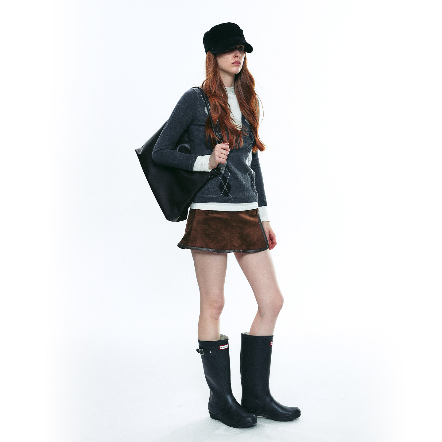 SINGLE MOMENT 25AW法式复古V领菱形格假两件针织衫毛衣上衣女,淘宝优惠券,粉丝福利购,淘宝优惠卷