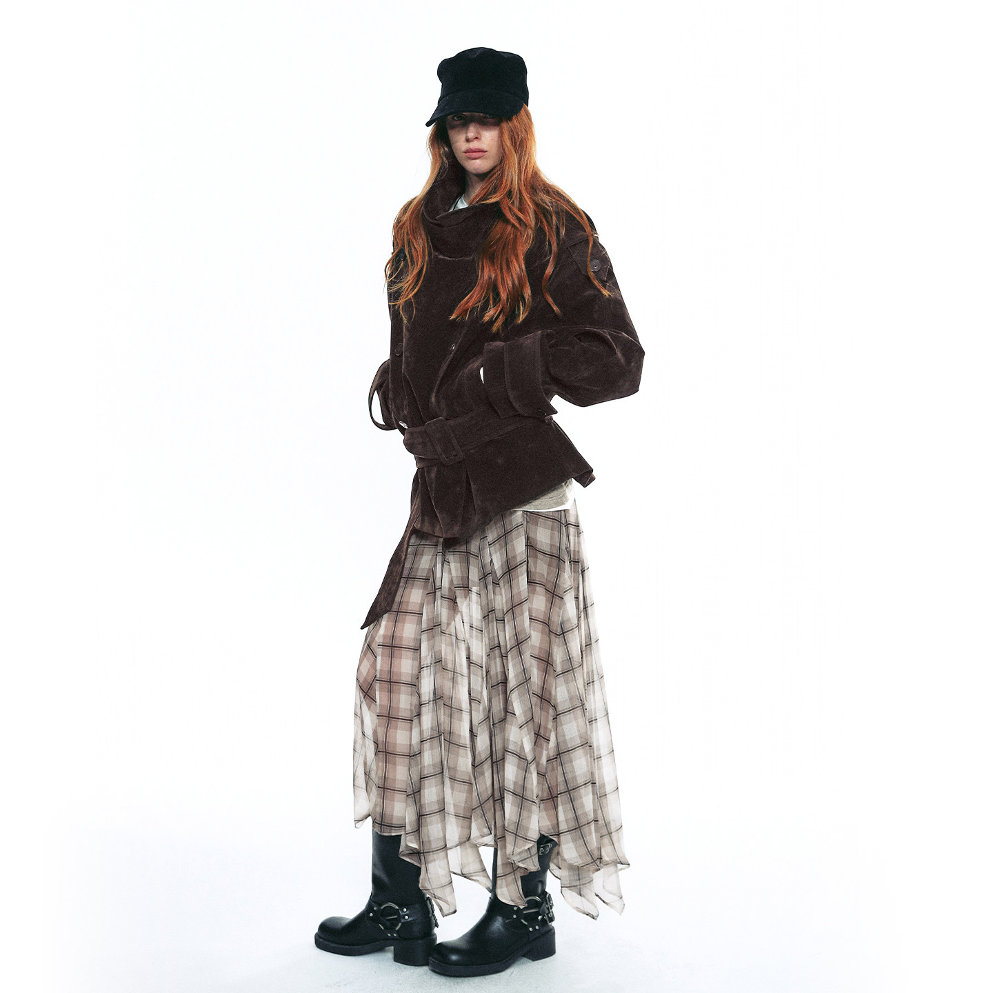 SINGLE MOMENT 25AW法式复古植绒大立领短款双排扣系腰风衣外套女,淘宝优惠券,粉丝福利购,淘宝优惠卷