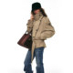 SINGLE MOMENT 25AW French retro large stand-up collar wide shoulder short double-breasted windbreaker jacket for women