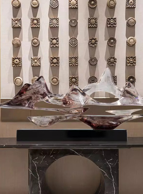 新中式大摆件酒店客厅玄关过道雕塑摆件样板房家居软装饰品艺术品