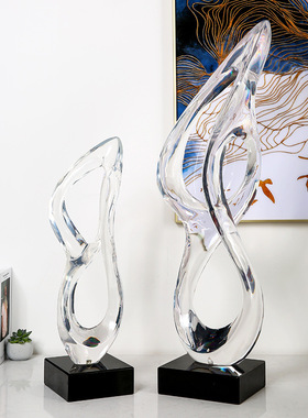 设计师设计透明工艺品摆件创意家居玄关电视柜桌面摆件室内装饰