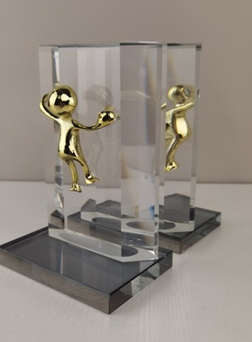 现代简约透明弧形水晶书靠家居酒店会所样板房间书房创意书靠