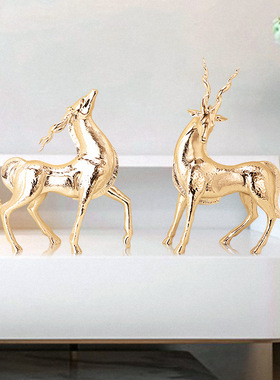 创意羊摆件软装饰品客厅玄关电视柜样板房树脂工艺品摆设现代简约