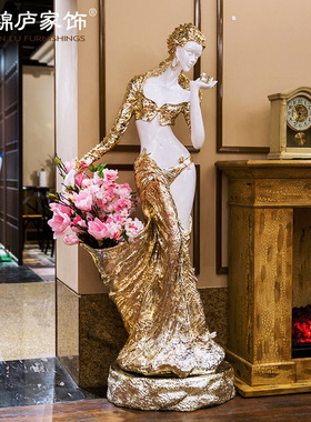 欧式大型落地人物雕塑家居饰品装饰别墅酒店大厅树脂工艺摆设