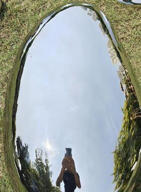 不锈钢鹅卵石头雕塑镜面水滴水池景观墙面室内户外售楼处落地摆件