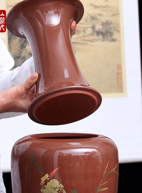 建水紫陶花瓶分纯装饰与可存茶