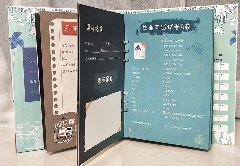 A4活页夹同学录小学生六年级网红同学录小仙女复古可爱毕业纪念册古风创意可爱留言册少女心中国风初中通讯录