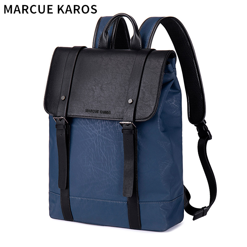 mk男士休闲真皮大容量大学生旅行包 partyplus双肩背包