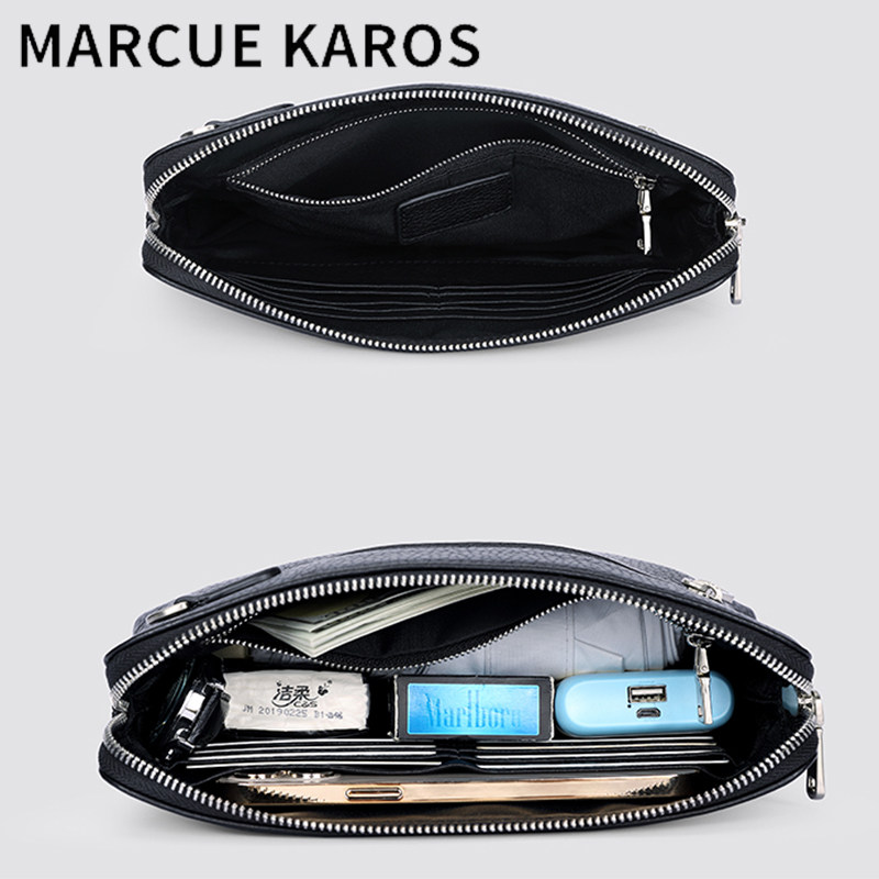 mk牛皮男士休闲高档奢侈品手拿包 partyplus男士包袋