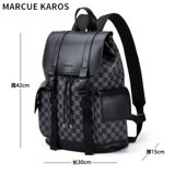 Модный вместительный и большой мужской ноутбук, сумка для путешествий, школьный рюкзак, из натуральной кожи, бизнес-версия, городской стиль