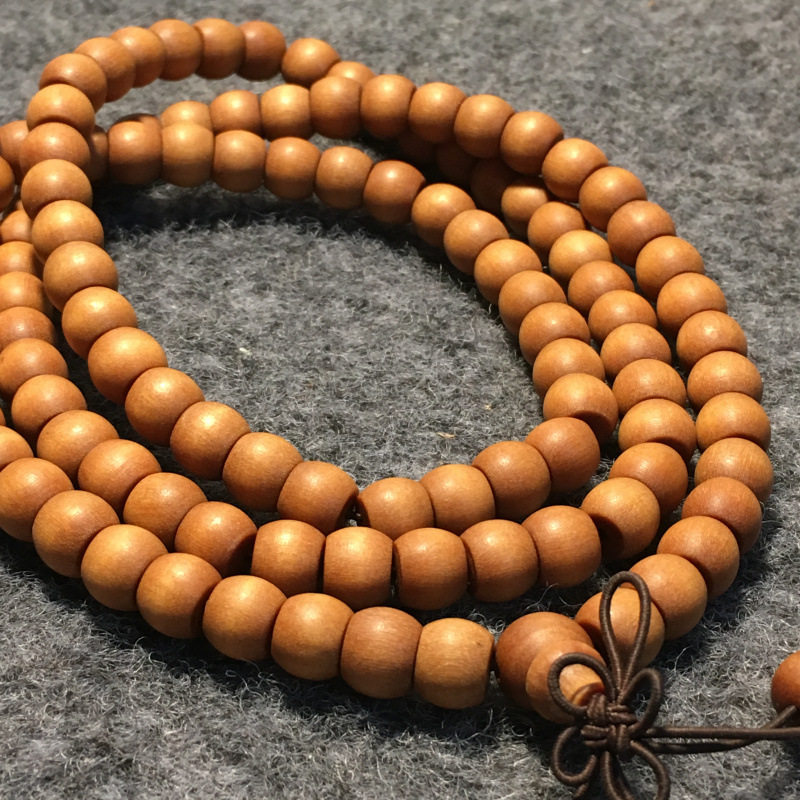 巴布亚老檀香7*9mm苹果圆08颗手串 钻碎恋珠宝手链