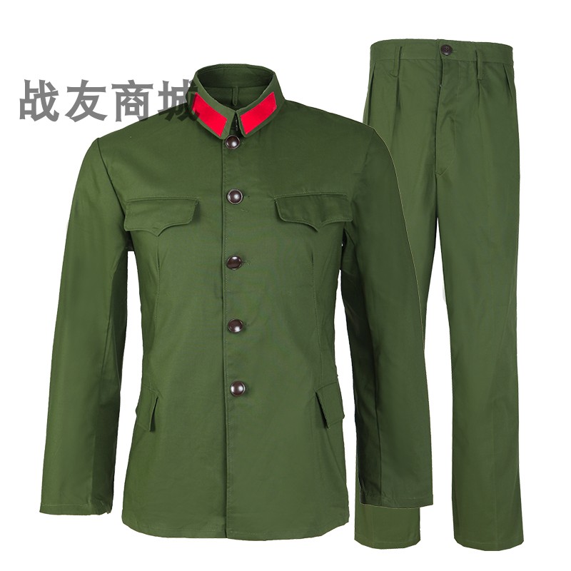 的确良65式军套装男65式军干服怀旧80年代绿军衣越战老兵聚会服装 - 图3