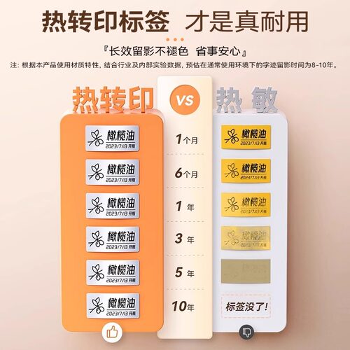 精臣B18/N1家用办公标签打印机便携式碳带不干胶便签彩色姓名贴可连手机线缆设备珠宝透明贴纸热转印标签机 - 图1