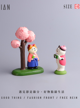 遇见：＂看！樱花游玩猫！＂摆件