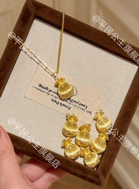 小众项链中古新款仿点钻拉丝