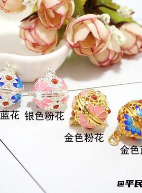 中式莲花香薰球吊坠镂空香囊盒