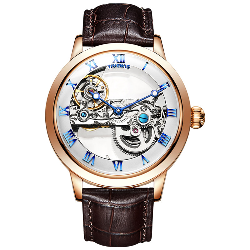 瑞士正品陀飞轮全镂空男士机械表 意卡伊国产腕表