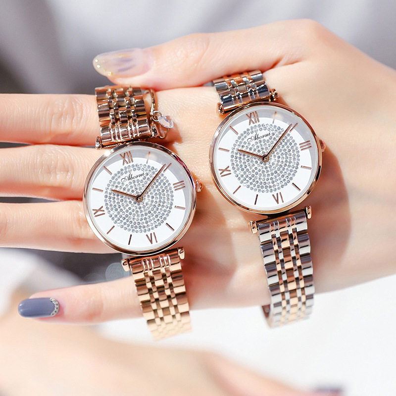 阿玛妮正品满天星女士2021年潮女表 意卡伊国产腕表