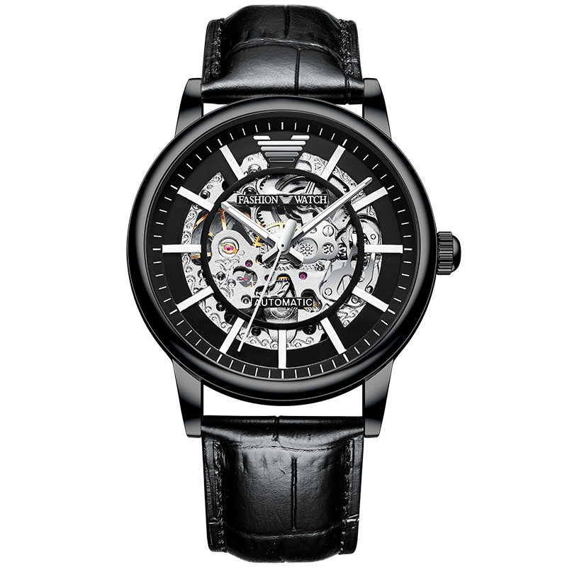 正品阿玛妮黑武士男士全镂空男表 意卡伊国产腕表