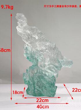 现代酒店大堂抽象太湖石摆件透明树脂落地雕塑售楼处软装饰艺术品