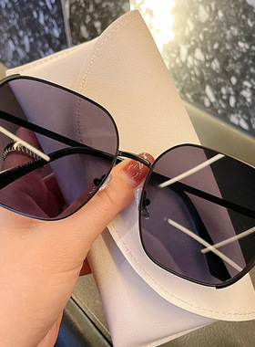 2023新款网红太阳镜男女韩版方形防紫外线椭圆墨镜个性高级感眼镜