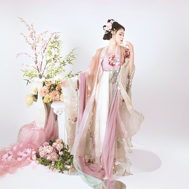 清仓现货异志阁原创改良汉服【粉黛】女款诃子裙粉色夏大袖衫仙气,淘宝优惠券,粉丝福利购,淘宝优惠卷