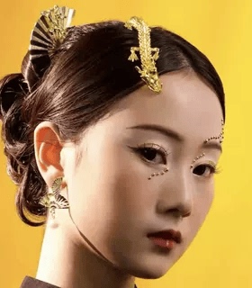 龙女头饰新中式发饰3D打印