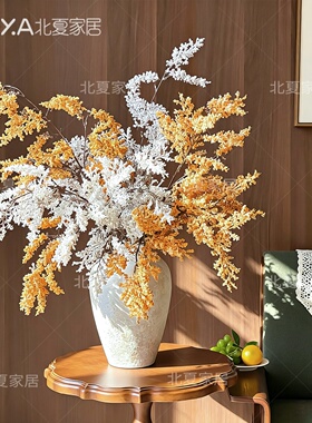 仿真绿植仿真油画枯枝雾凇诧寂风氛围感室内玄关装饰场景拍摄道具