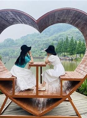 户外景区休闲网红打卡设计点装饰拍照摆件道具鸟巢藤编椅秋千巨型