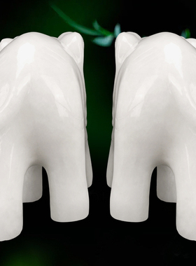 天然白玉大象摆件客厅玄关