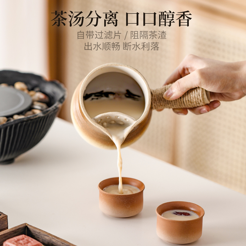 烤奶茶罐围炉煮茶壶煮茶器冬天陶瓷罐罐奶茶壶器具全套氛围感围聚 - 图3