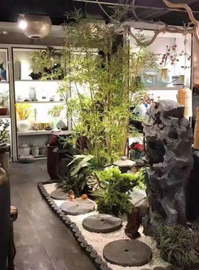 中式玻璃钢仿真石头庭院室内摆件