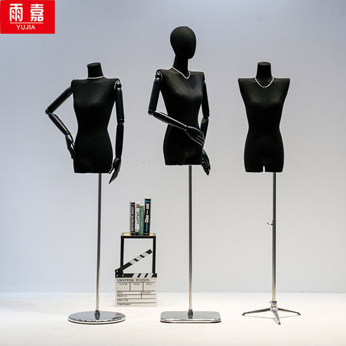 黑色平肩小胸锁骨模特道具女全身人体韩国服装店人偶模特展示架子 - 图0