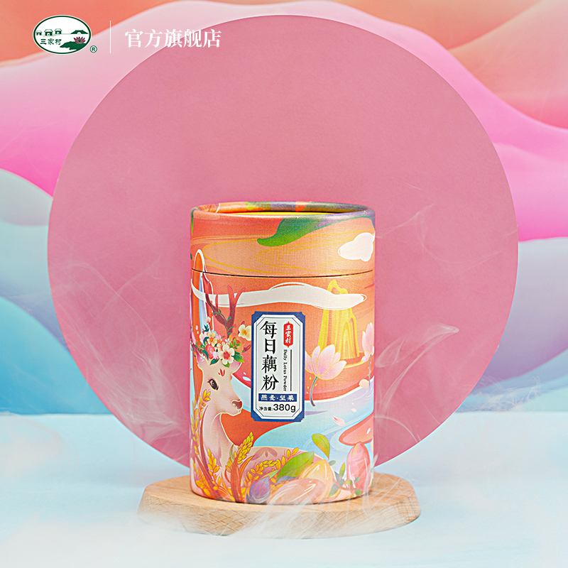 三家村旗舰店三家村每日藕粉黑白燕麦片坚果藕粉羹西湖藕粉高膳食营养代餐早餐0