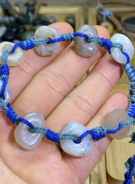 和田玉随型扣子手编绳手链老光工艺复古风藏式多宝手串挂饰配饰