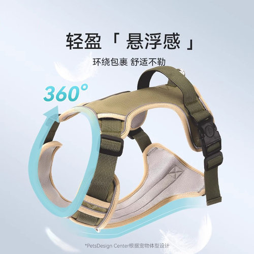 狗狗牵引绳大型犬胸背带金毛拉布拉多背心式防爆冲遛狗绳子中型犬 - 图0