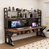 Computer desk home study desk desktop hole board office desk desk bookshelf all-in-one double workbench
