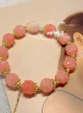 压花女王贝弹力绳配珠单圈手链