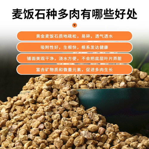 黄金软麦饭石颗粒多肉专用颗粒土泥炭种植土壤养花绿植通用铺面石 - 图0