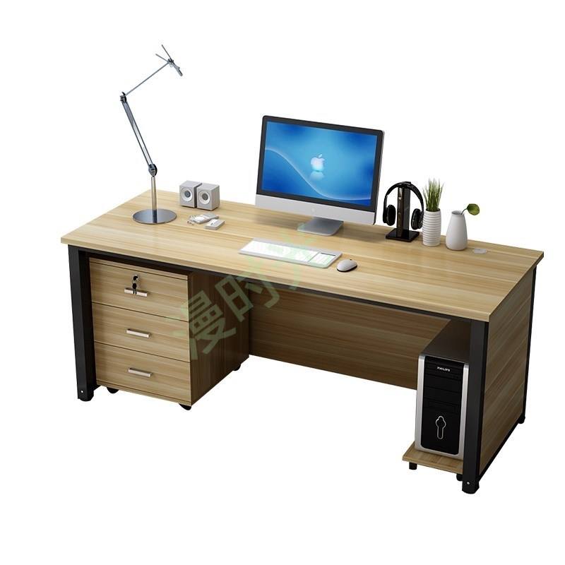 翔跃钢化玻璃电脑桌办公桌简约电脑台式桌家用书桌带书架组合 - 图2