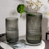 Северная простая прямая полосатая стеклянная лилия ваза современная домашняя гостиная цветочная модель модель модель модели комнаты украшение