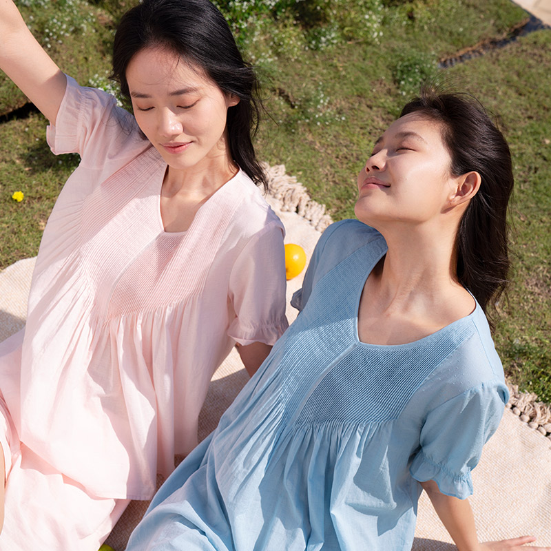 【睡裙集合】曼妮芬棉质生活夏季薄款睡衣孕妇可穿宽松透气睡裙 夏季宽实拍商品图