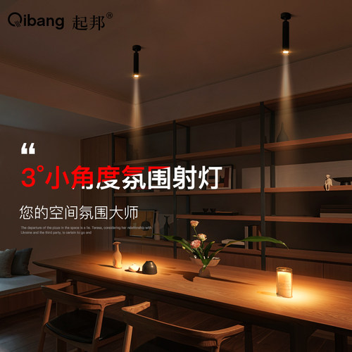 led明装射灯轨道灯3度光束角餐桌展柜氛围灯小角度聚光重点照明 - 图3